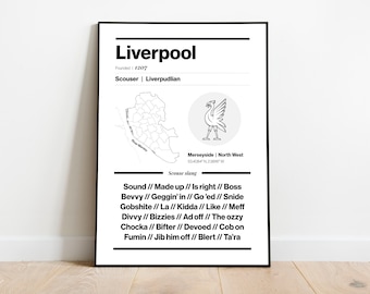 UK City sayings and slang poster: Liverpool
