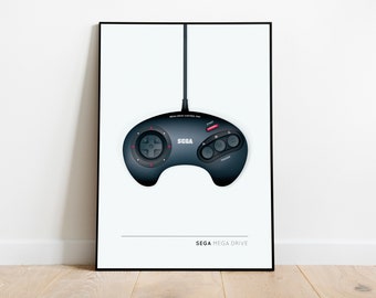 Illustrated SEGA Mega Drive Controller, Poster