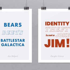 The U.S. Office TV Show Classic Quotes Prints