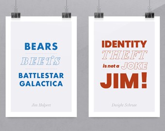 The U.S. Office TV Show Classic Quotes Prints