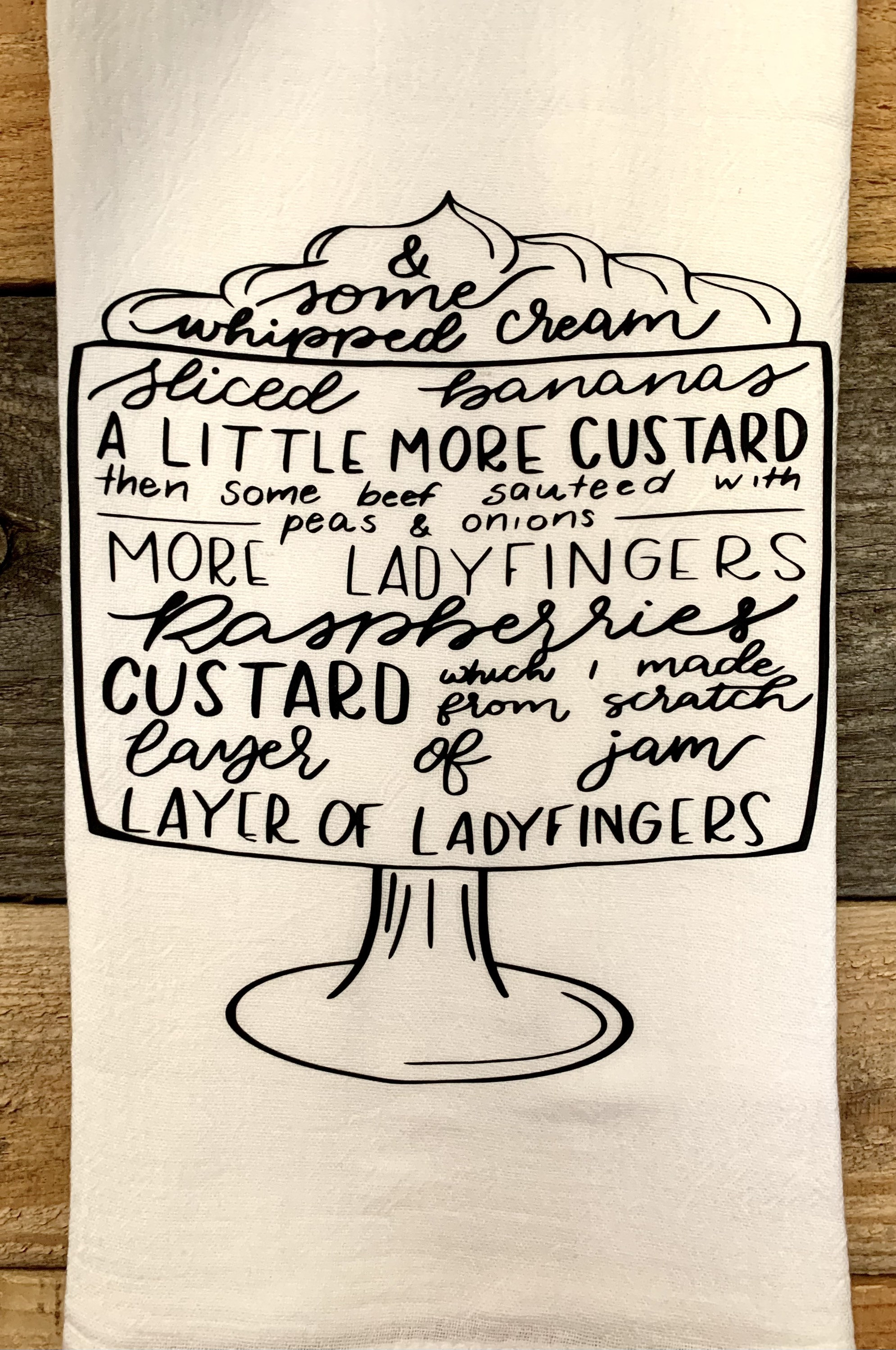 Friends inspired trifle bowl tea towel flour sack tea towel Etsy