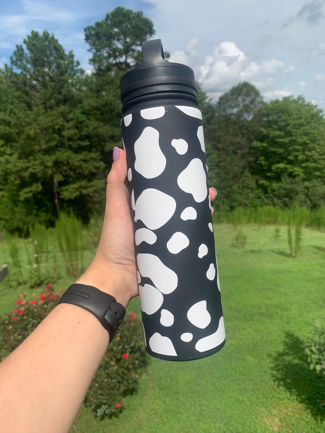 Cow print water bottle cute patterned water bottles cow Etsy
