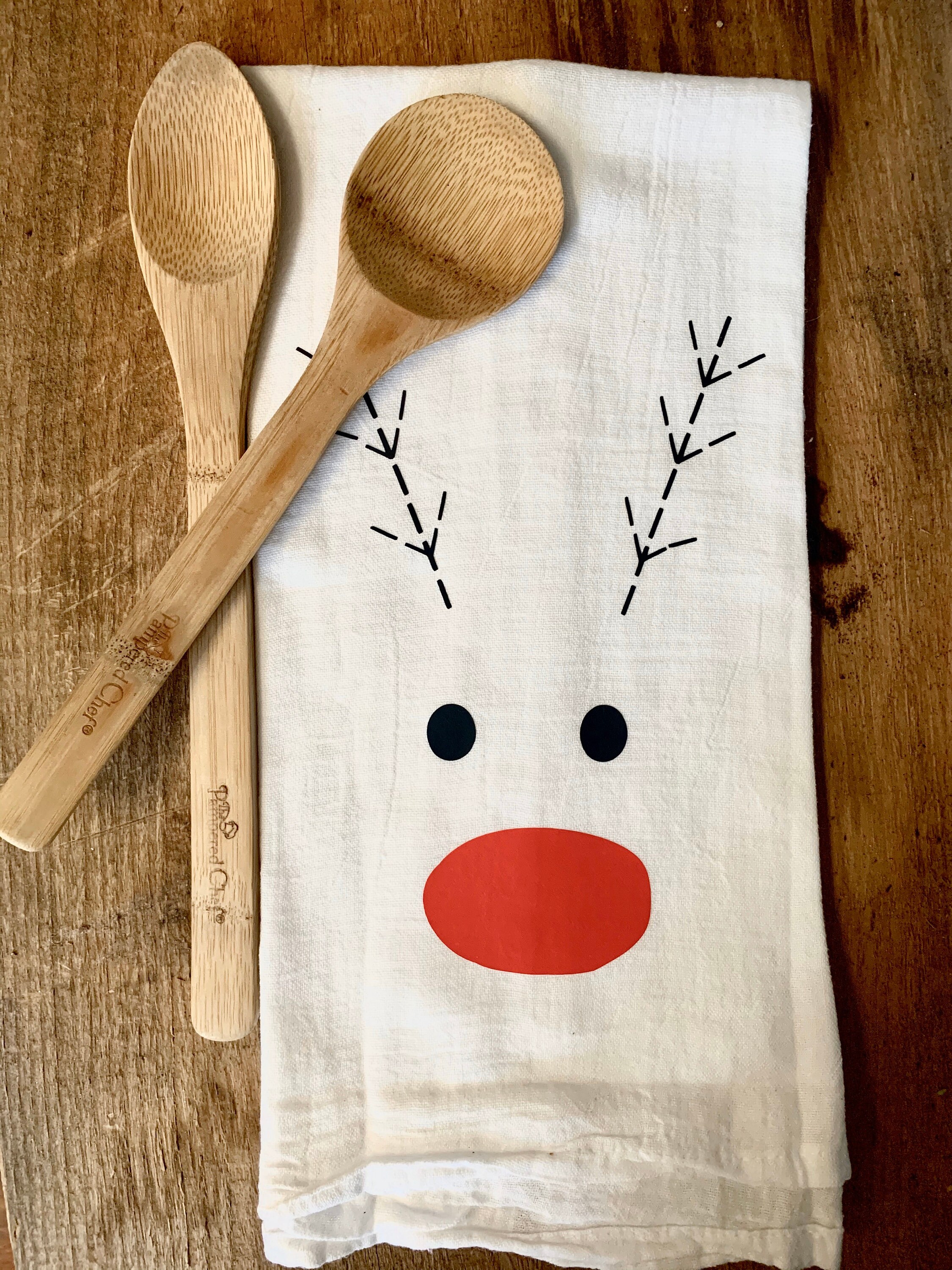 Rae Dunn Christmas Towel Rae Dunn Christmas Reindeer Face Etsy