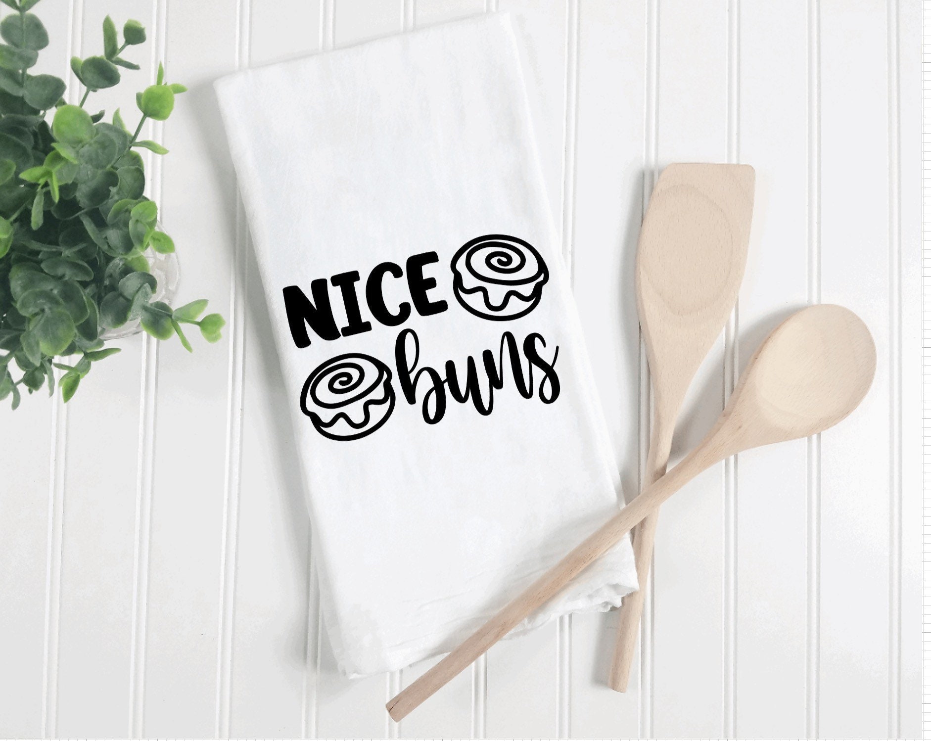 Nice Buns Kitchen Towel Funny Kitchen Towel Funny Hand 