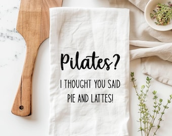 Funny tea towel, funny dieting kitchen towel, witty kitchen towel, funny tea towels for women, funny saying tea towel, pilates kitchen towel