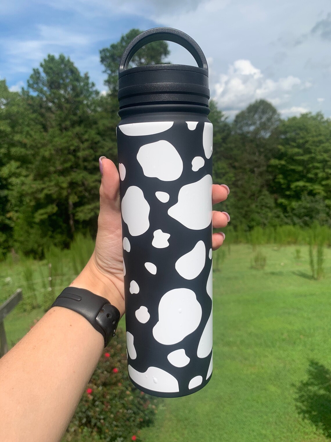 Cow Print Water Bottle Cute Patterned Water Bottles Cow Etsy