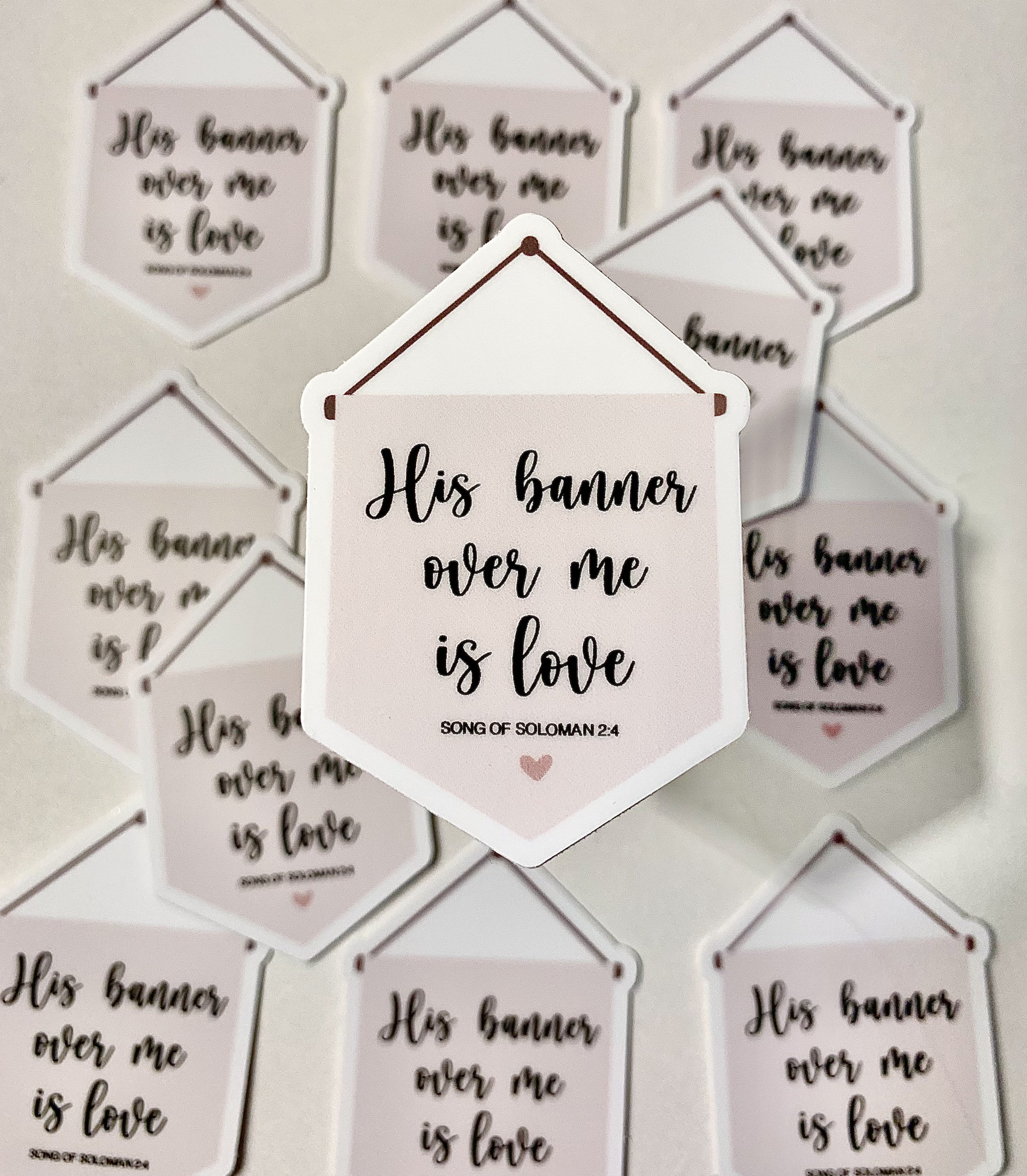 His banner over me is love sticker Christian sticker | Etsy