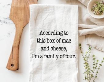 Family of 4 funny dish towel, Funny tea towels, flour sack towels, funny kitchen towels, sassy dish towels, housewarming gifts, funny gifts