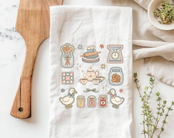 Farmhouse Goose Kitchen Towel, Sourdough Tea Towel, Goose Kitchen Towel, Country Dish Towel, Baking Kitchen Towel, Vintage Kitchen Towel