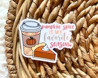 Pumpkin spice sticker, laptop stickers, autumn stickers, fall gift, waterproof sticker, trendy fall sticker, fall vinyl sticker, PSL sticker