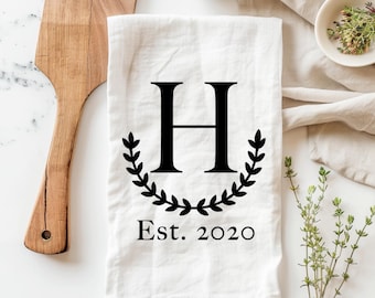 Personalized tea towel, wedding gift, last name towels, monogram tea towel, custom tea towel, initial tea towel, custom wedding gift,