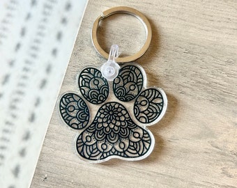 Paw print keychain, aesthetic key chains, Dog mom keychain, pet lover keychain, dog lover keychain, trendy acrylic keychain, cat keychain