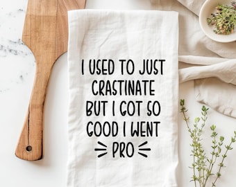 Procrastination tea towel, funny hand towels, funny kitchen towels, funny dish towels, funny tea towels, tea towels funny, kitchen towels
