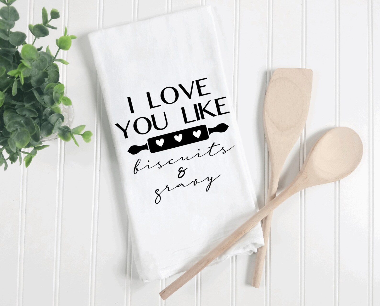 I love you like biscuits and gravy tea towel cute tea towels Etsy