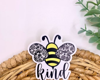 Bee kind sticker, water bottle sticker, laptop stickers, trendy stickers, positive stickers, waterproof sticker, bee sticker, bee kind decal