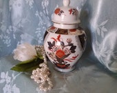 Vintage Imari Vase, Porcelain Vase with Lid, Made in Japan, Small Imari Vase
