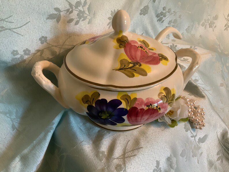 Vintage Soup Tureen and Ladle Made in Brazil Hand Painted Etsy