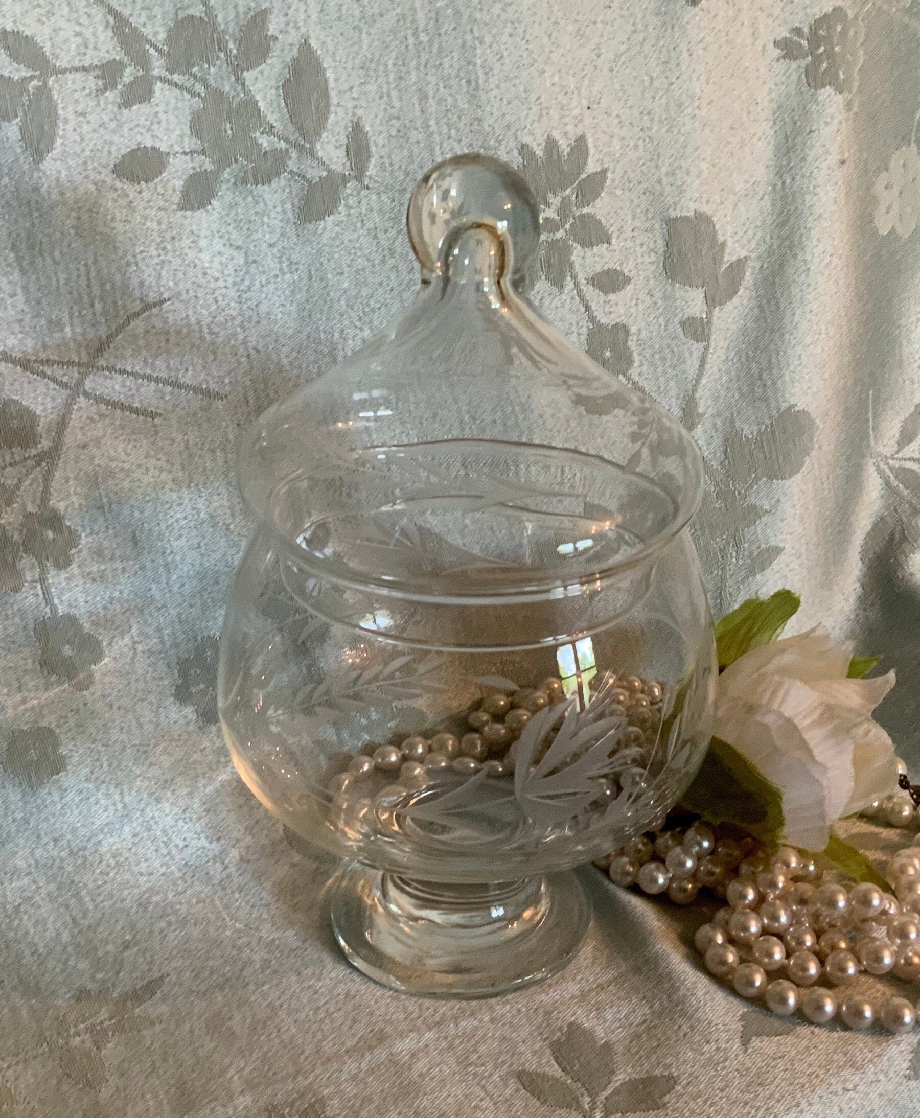 Crystal Candy Dish Princess House Pedestal Lidded Dish Etsy