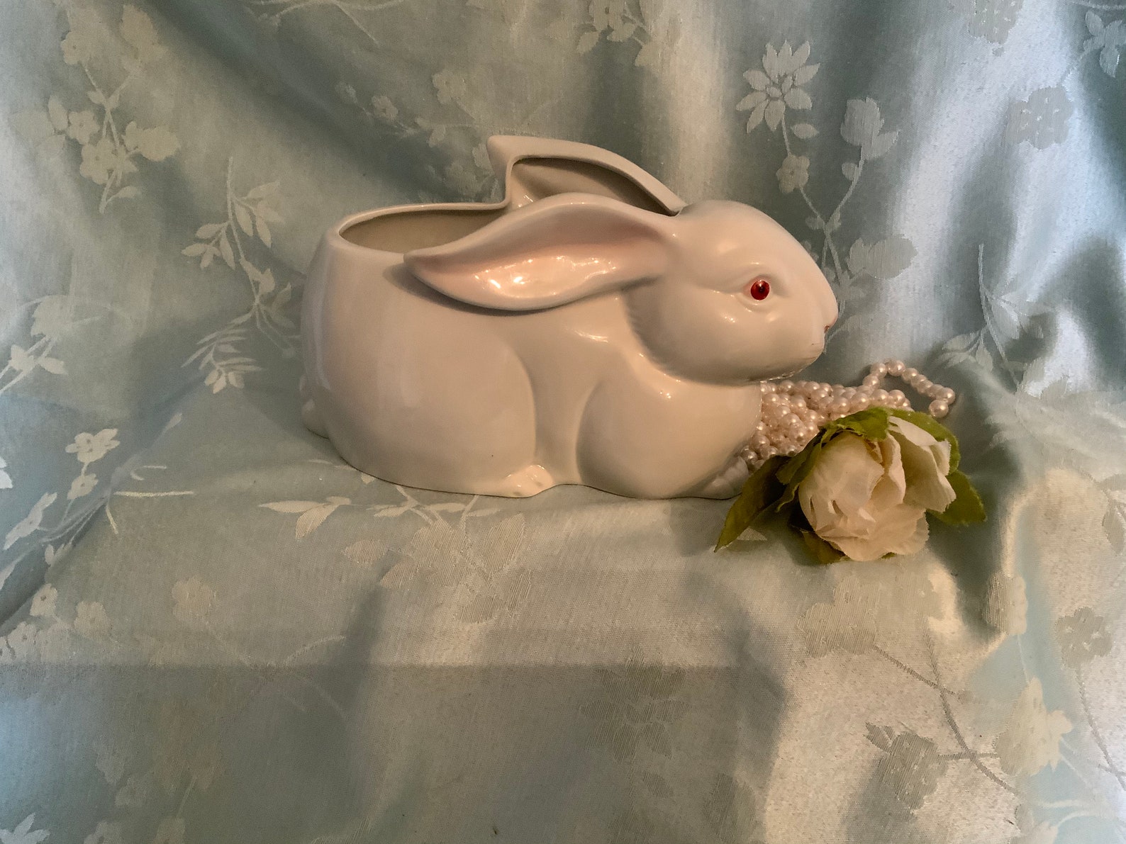Vintage Bunny Vase/Planter Fitz & Floyd 1975 Hollow Bunny Etsy