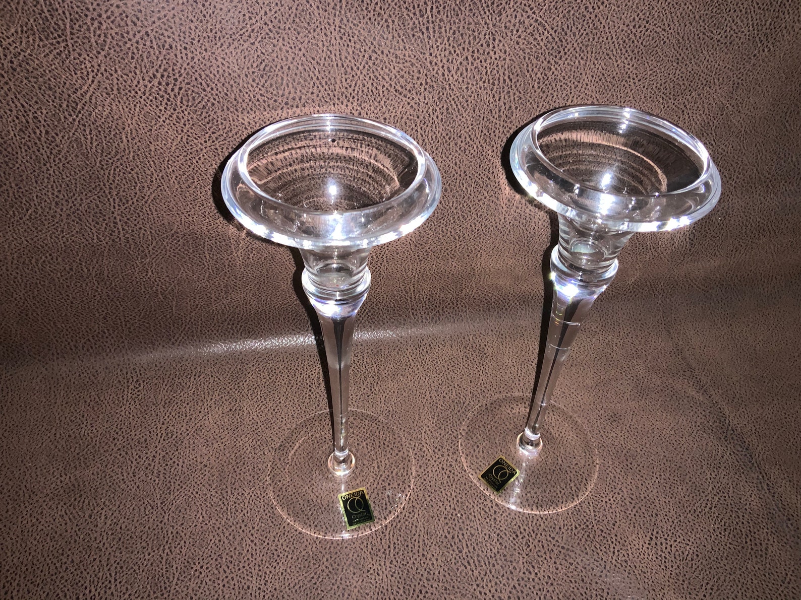 Vintage Crystal Candle Holders Oneida Hand Cut & Blown 10 Etsy