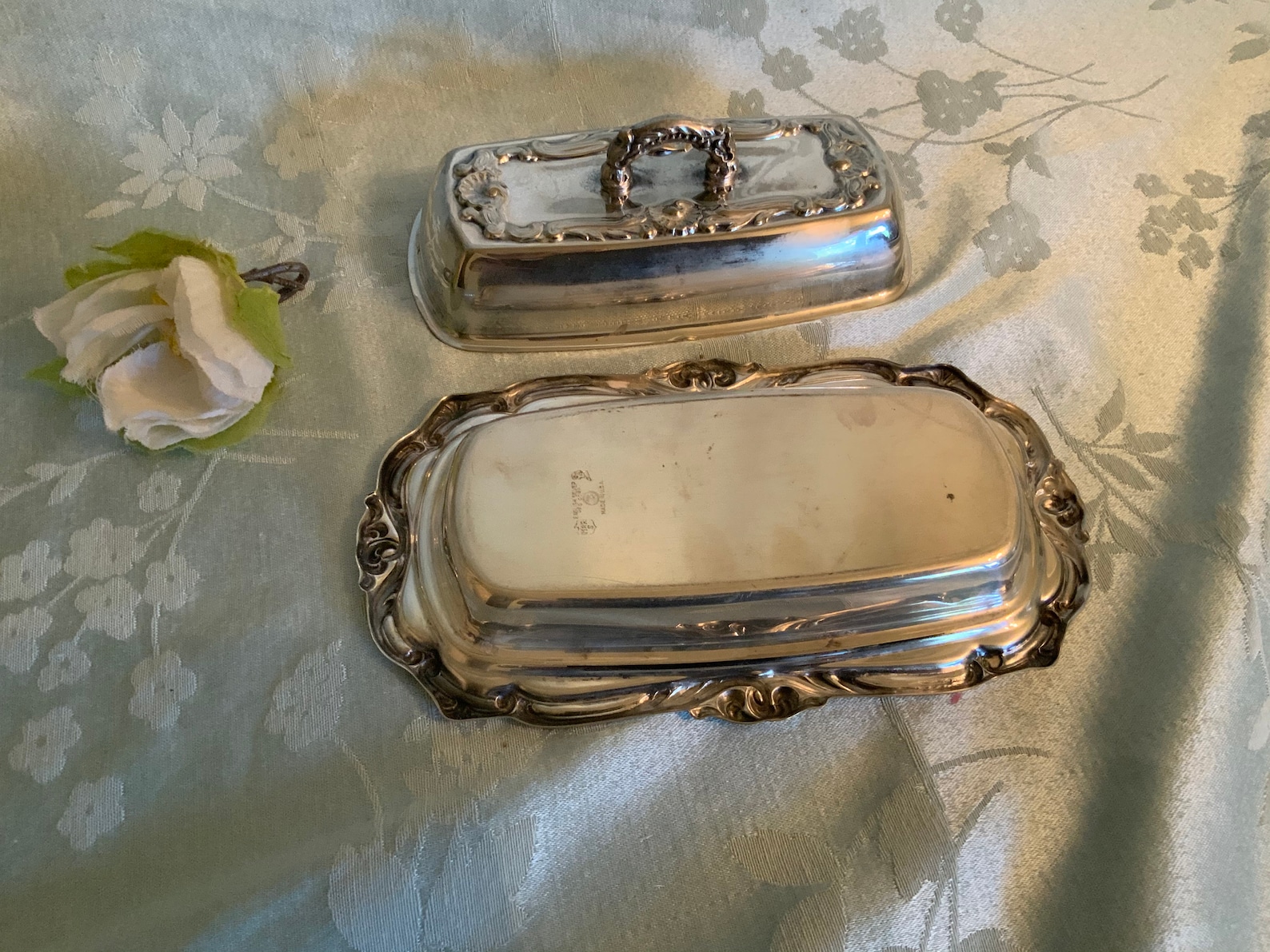 Silver Plate Butter Dish marked English Silver Mfg Etsy
