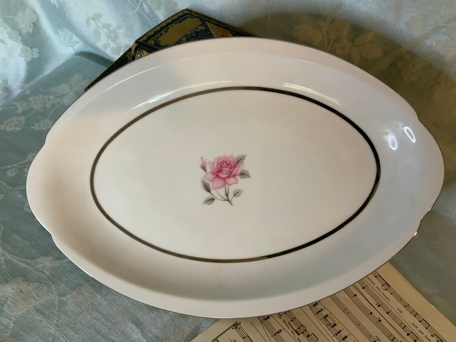 Vintage Platter Kessington Fine China Majestic Rose 14 Inch Etsy