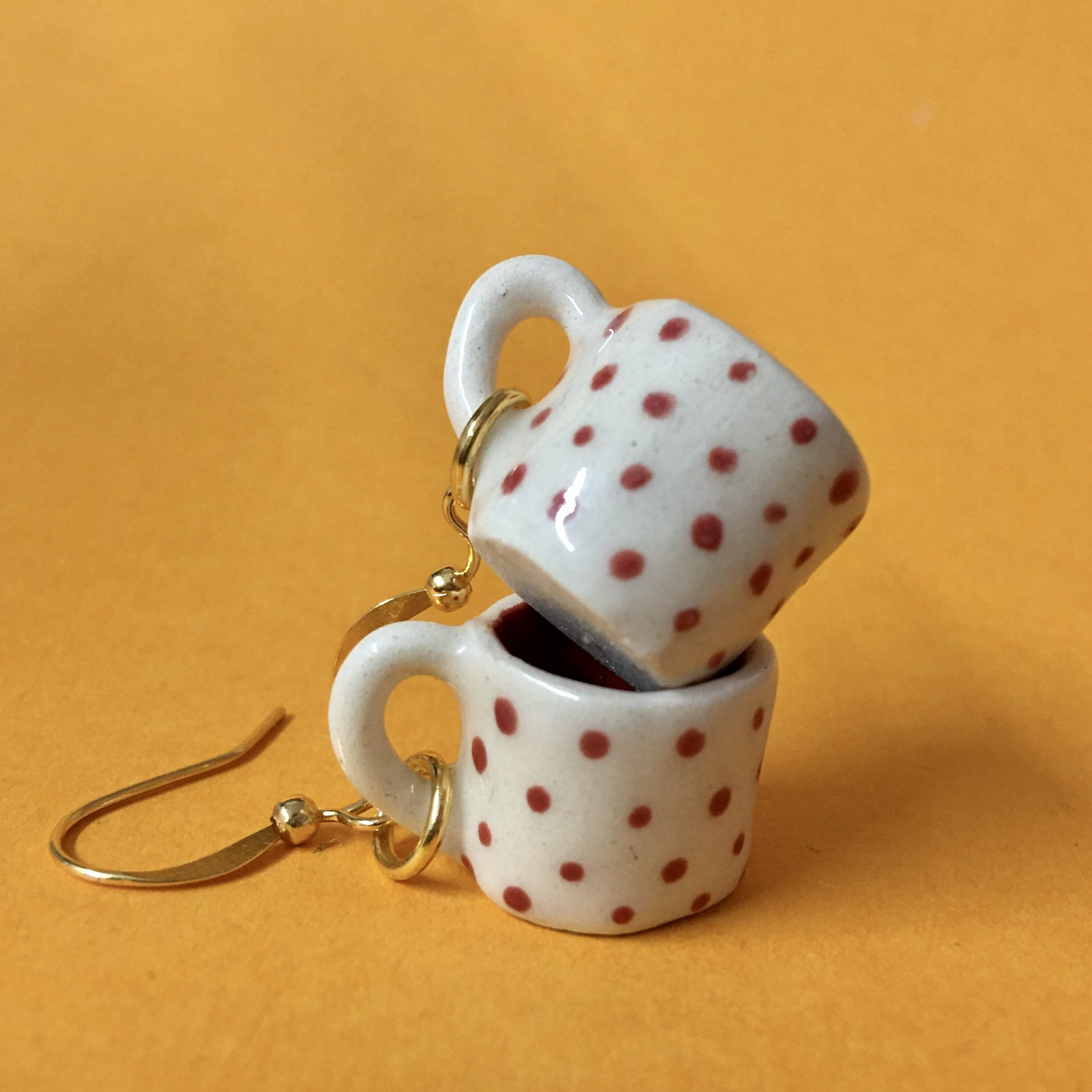 Ceramic Mug earrings// Handmade Teacup earrings Etsy