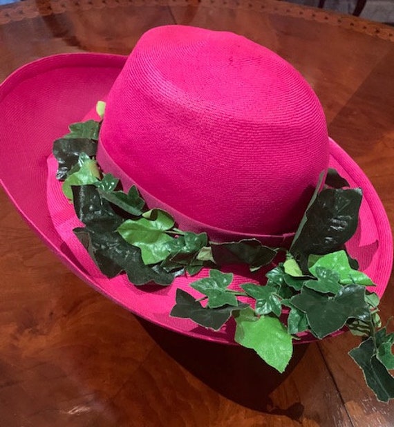 Isobel Canovas Straw Hat with Ivy decor - image 2