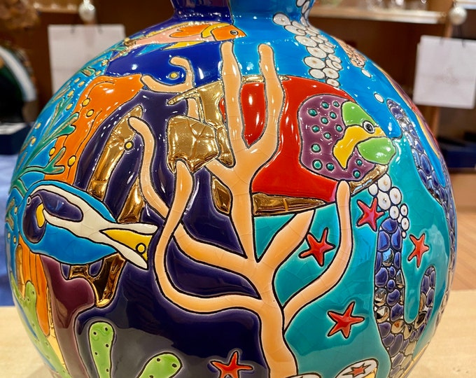 Longwy Enamels Ball Vase