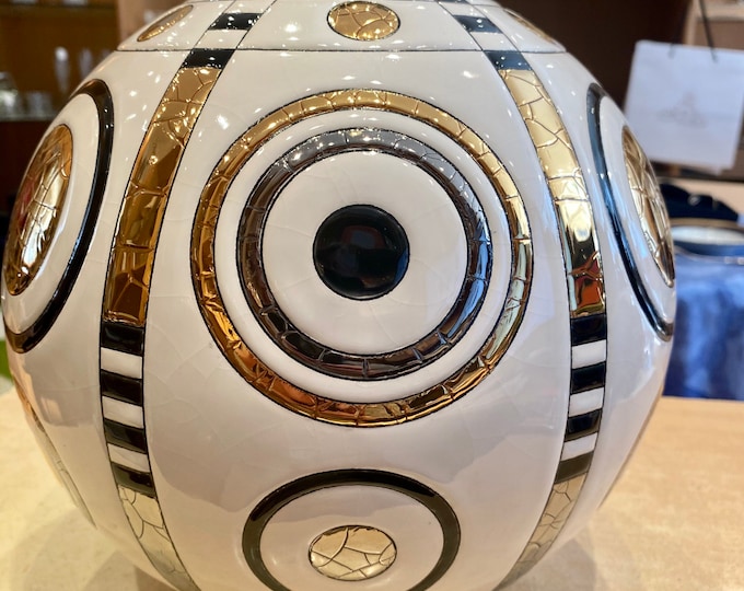 Longwy Enamels Ball Vase