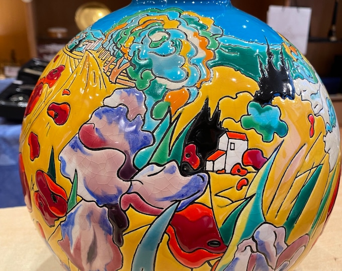 Longwy Enamels Ball Vase