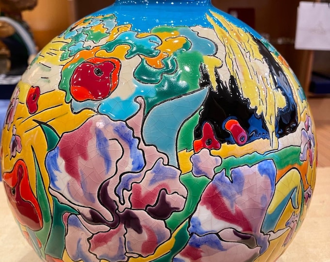 Longwy Enamel Ball Vase