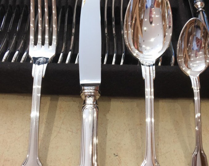 49-piece silver-plated metal cutlery set, new Filet