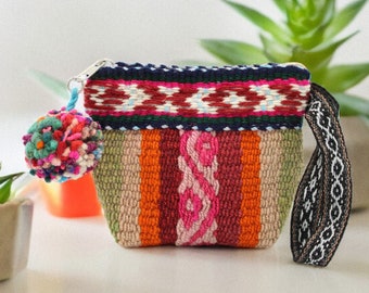 Handwoven Peruvian Coin Purse: Ethnic Wool Mini Bag