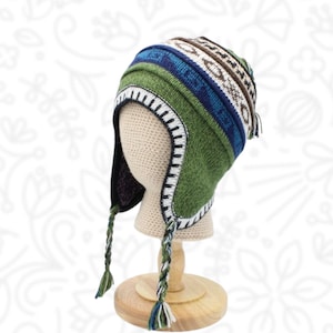 Kids Alpaca Chullo Hat | Reversible Earflap Beanie for Ages 0-8 | Soft Slouchy Peruvian Design | Warm Winter Hat for Boys & Girls