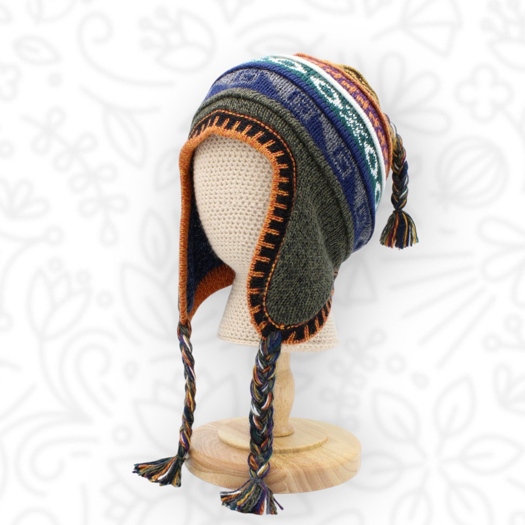 Kids Ear Flaps up to 14 Years Old, Alpaca Chullo Hat