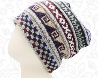 Handknit Baby Alpaca Fair Isle Beanie: Peruvian Knit Hat  display picture 1