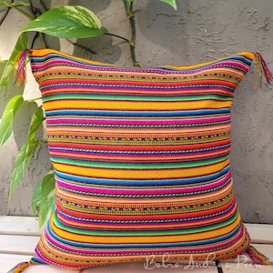 Manta Pillow Cover, Boho Ethnic Pillow, Andean Pillow case, Peruvian Pillows, Peruvian Gifts, Accent Pillowcases