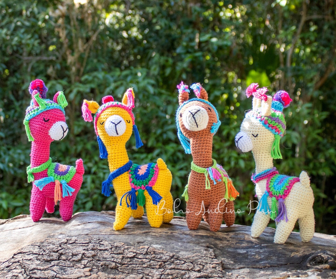 Crochet Llama Plush Stuffed Animal 7 Inches Peruvian Llama Etsy