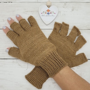 Handwoven Alpaca Fingerless Mittens: Peruvian Cotton Blend