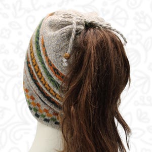 Reversible Baby Alpaca Beanie Hat, Neck Warmer, Ponytail Scarf