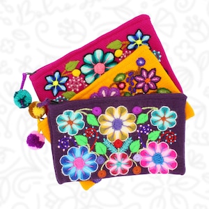 Pochette in lana, pochette ricamata, borsetta etnica boho, astuccio per matite fatto a mano, regali peruviani