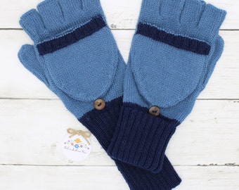 CONVERTIBLES Peruvian Baby Alpaca 2 in 1 Mittens and Gloves, Fingerless winter Gloves Mittens, Winter mittens Gloves