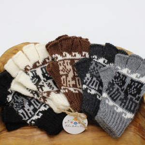 Kids Alpaca Mittens, Alpaca Mittens, Peruvian Mittens, Fingerless Mitts, Peruvian Gifts