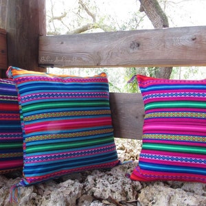 Manta Pillow Cover, Boho Ethnic Pillow, Andean Pillow case, Peruvian Pillows, Peruvian Gifts, Accent Pillowcases