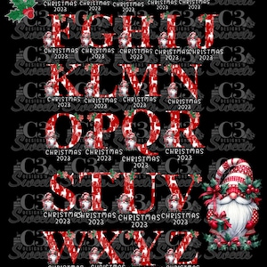 Weihnachten Alphabet Cliparts | Familie Weihnachten 2023 | 26 hochwertige PNGs | Weihnachtsbuchstaben Alphabet mit Rentier | Digitale PNG Datei