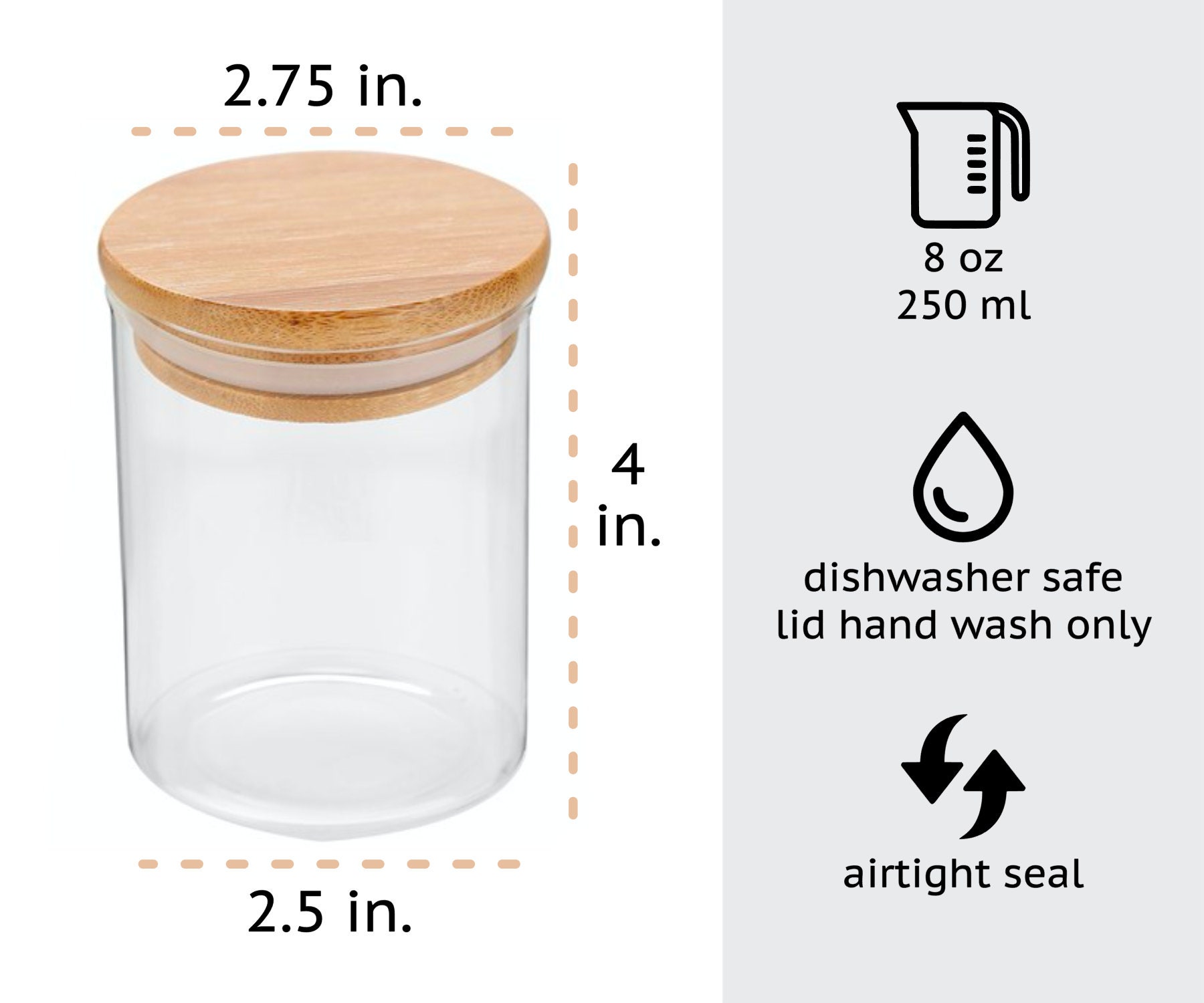 Bamboo Spice Jars Wooden Lid Spice Jars Glass Spice Jars Etsy Canada