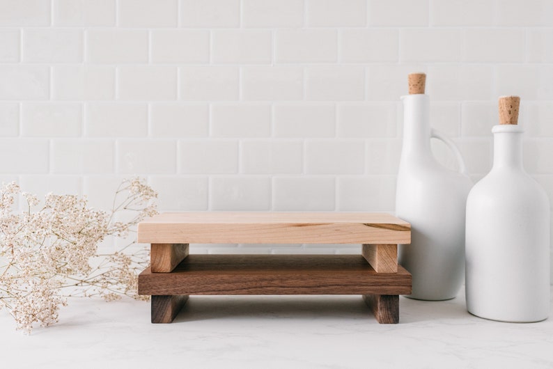 Countertop Tray Kitchen Tray Wooden Riser Tray Wooden Etsy