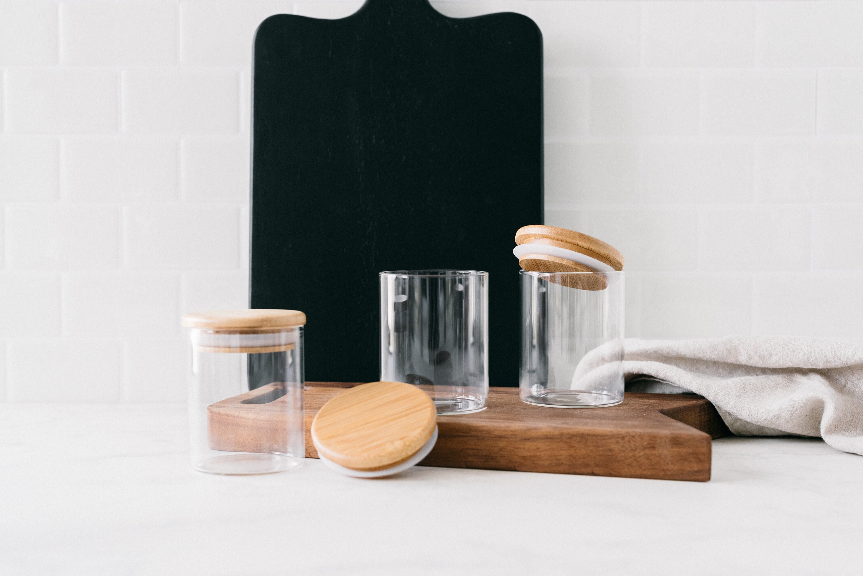 Bamboo Spice Jars Spice Jars Wooden Lid Spice Jars Glass Etsy Canada