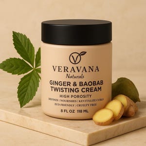 High Porosity Ginger & Baobab Twisting Cream | Veravana Naturals